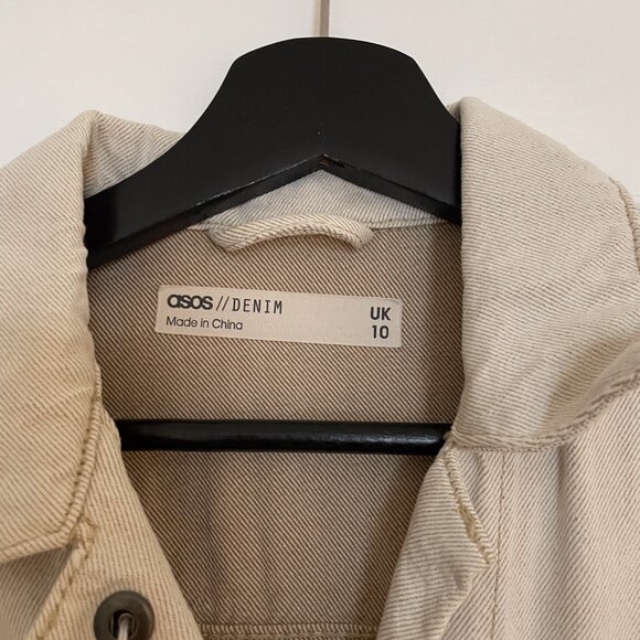 ASOS DESIGN premium denim utility boilersuit in bone white - Picture 8 of 10